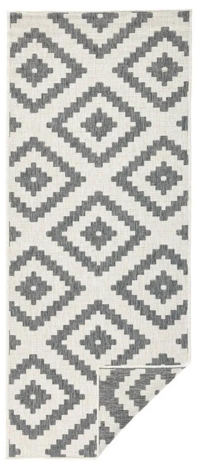 Sivý vonkajší koberec NORTHRUGS Malta, 80 x 345 cm