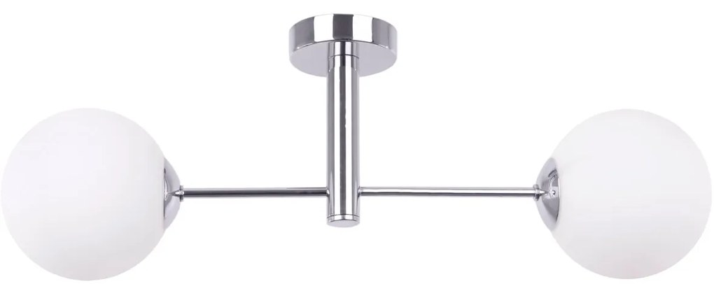 Stropné svietidlo Florence, 2x biele sklenené tienidlo, ch
