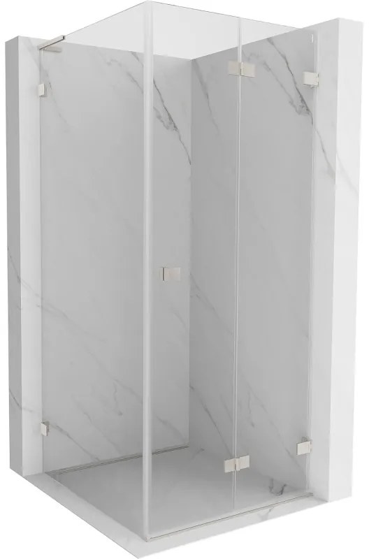 Mexen Lunar-F L, sprchový kút pravý 100 x 100 cm, 8mm číre sklo, oceľový profil, 836L-100-100-97-00-P