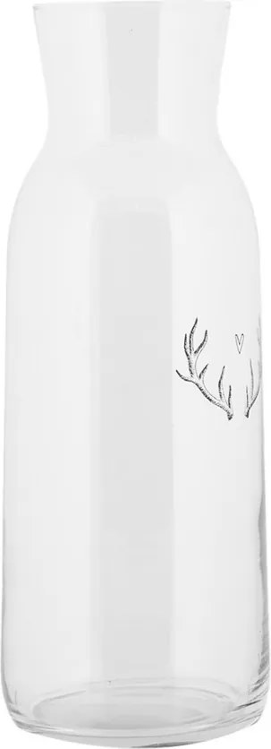 Sklenená karafa parožia so srdiečkom Love Deer - Ø 9*25 cm / 1000 ml