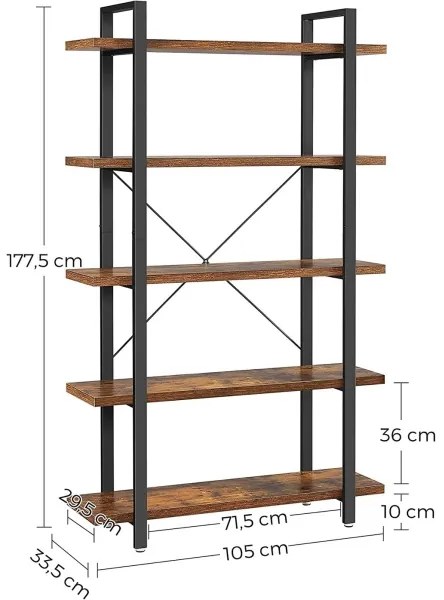 Knižnica NAVARO hnedá/čierna