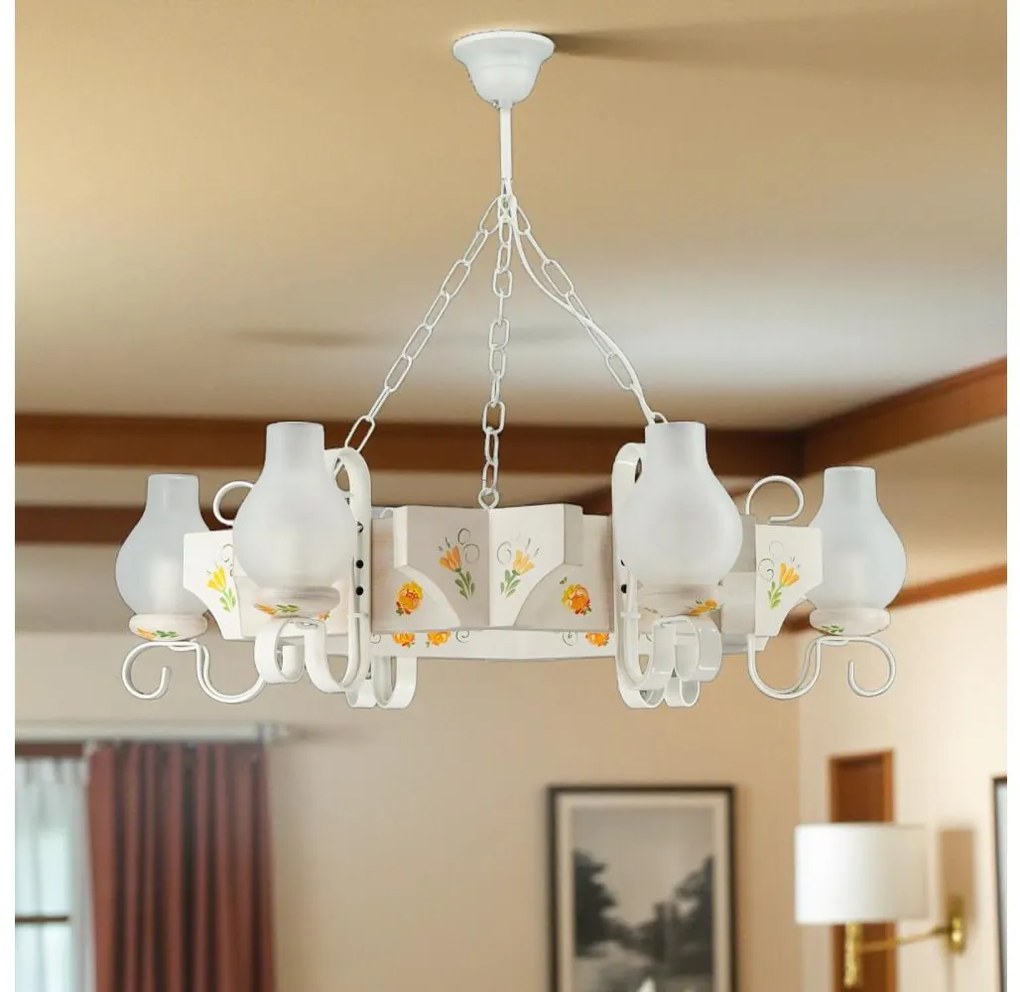 Brilagi - Luster na reťazi QUEEN 6xE14/40W/230V buk/krémová