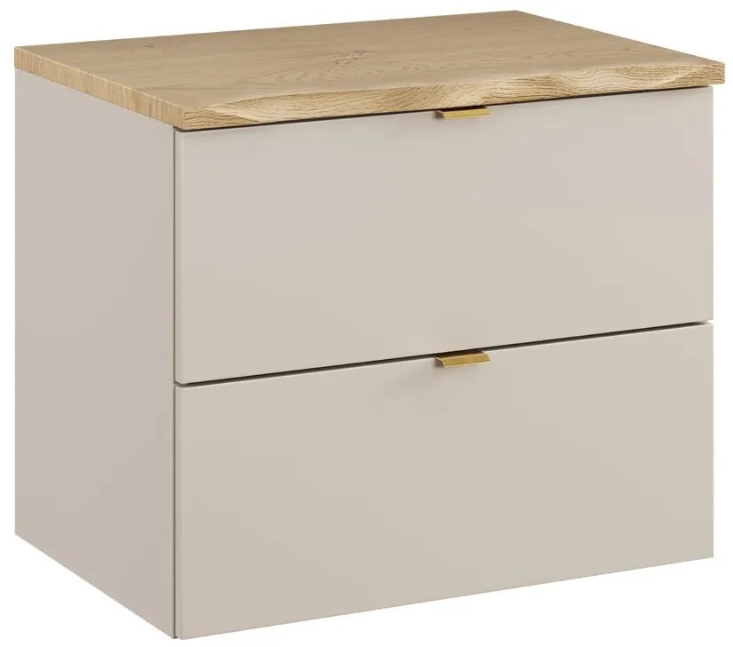 Závesná skrinka pod umývadlo Dalia Cashmere Nature s doskou 60 cm béžová/dub cremona