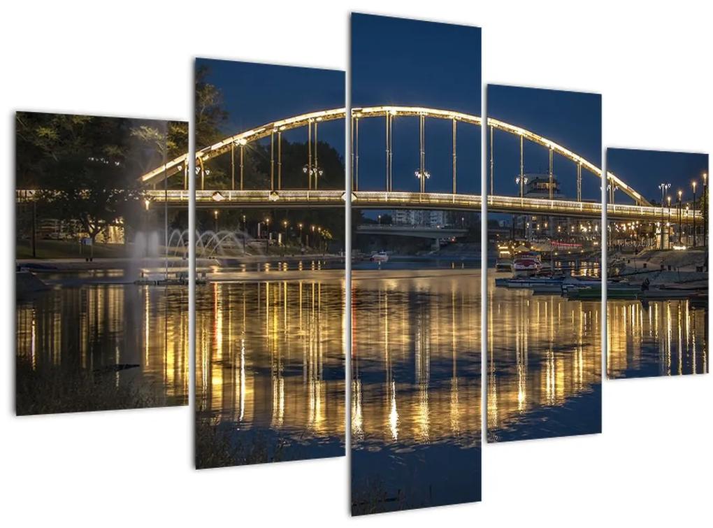 Obraz mosta s fontánou (150x105 cm)