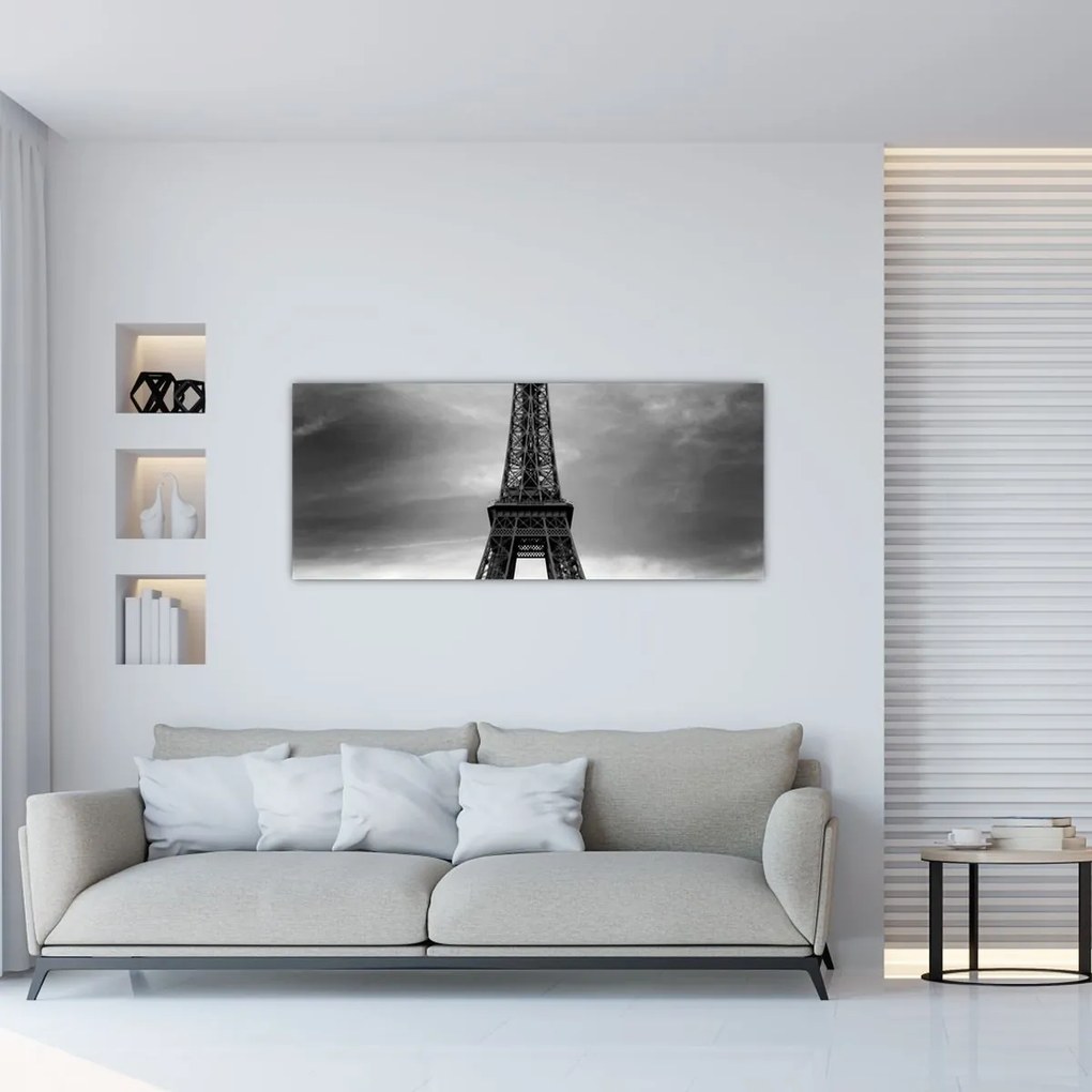 Obraz - Ružové auto v Paríži (120x50 cm)