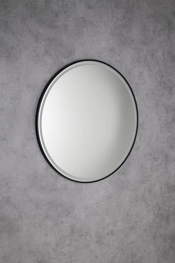 Sapho Sapho, KADRIS guľaté zrkadlo s LED osvetlením, ø 60cm, čierna mat, KD060