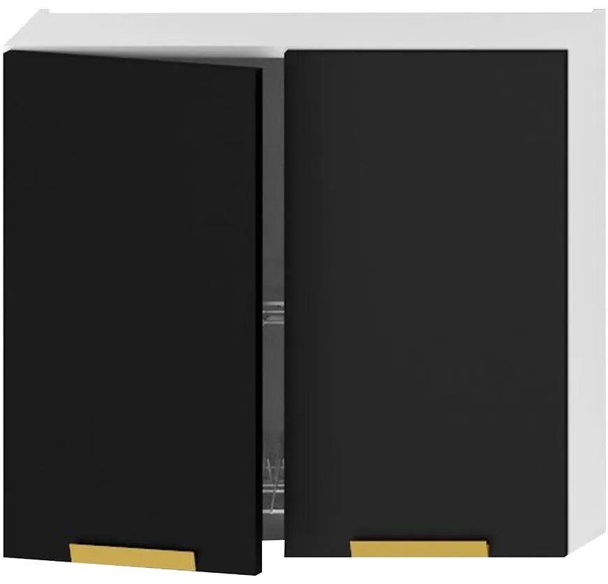 Kuchynská skrinka Denis w80su alu čierna mat/biela