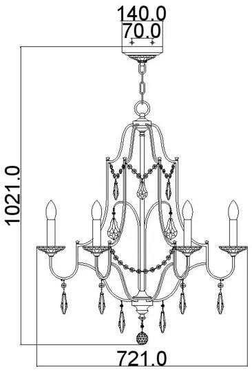 Feiss FE-VALENTINA6 - Luster na reťazi VALENTINA 6xE14/60W/230V