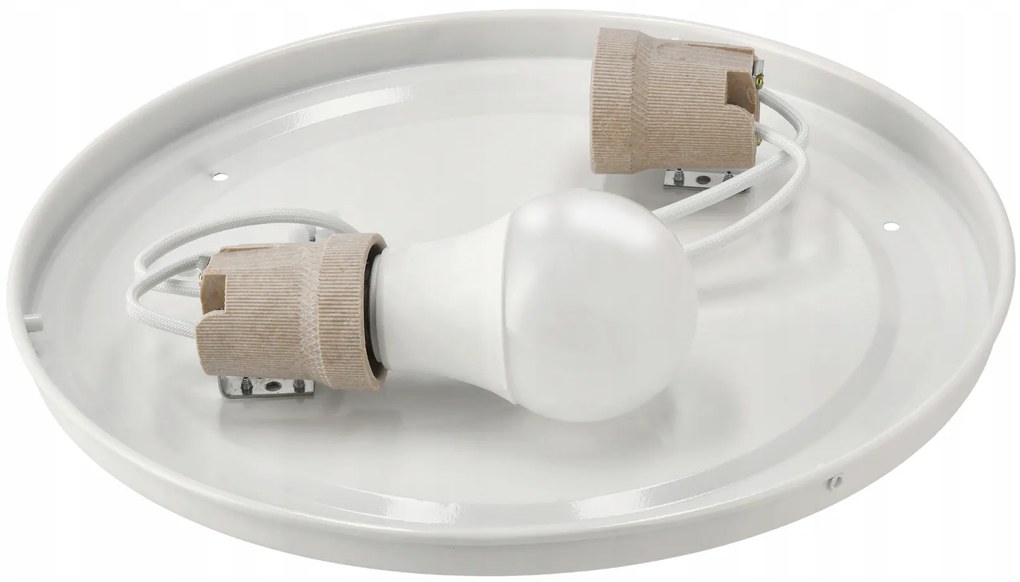 ECOLIGHT Okrúhly LED stropný panel - 2xE27 - čierny