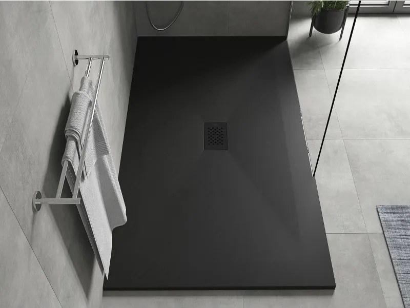 Mexen Hugo, obdĺžniková sprchová vanička SMC 170 x 100 cm, čierna, čierna krytka, 42701017-B