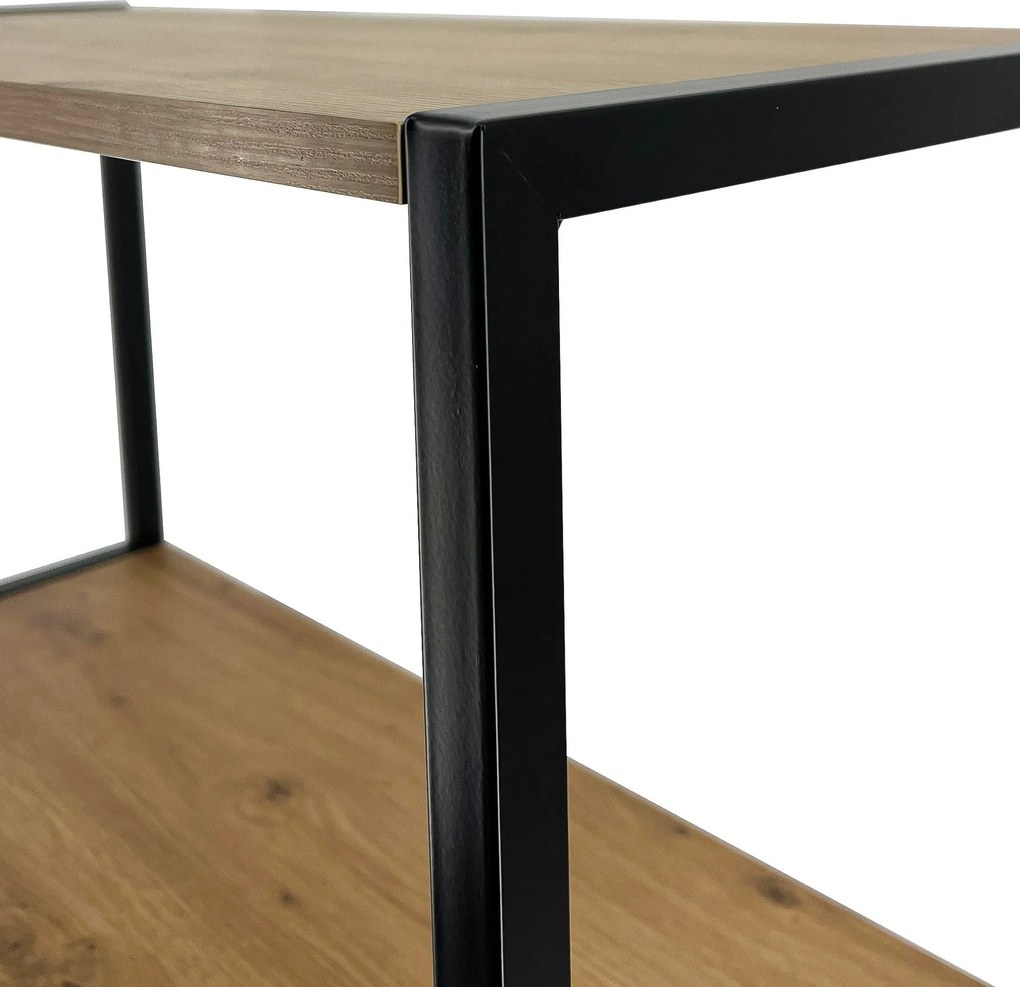 Regál LOFT 40 cm čierny/dub artisan