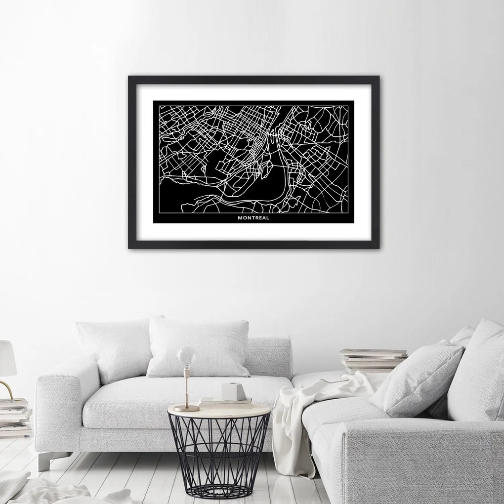 Gario Plagát City plan Montreal Farba rámu: Bez rámu, Rozmery: 30 x 20 cm