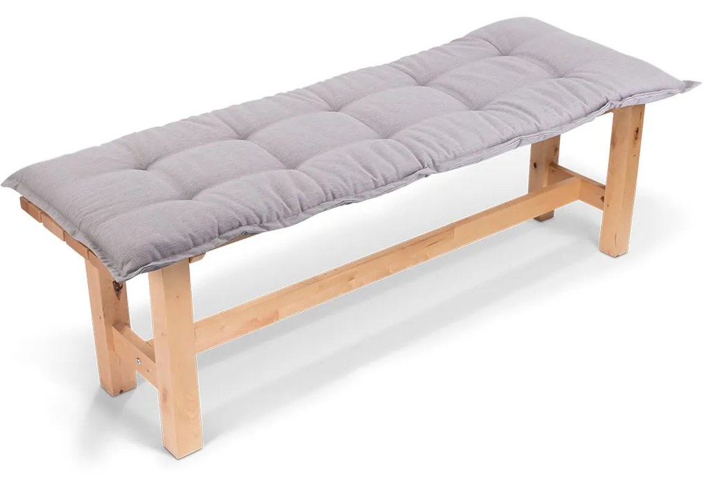 Naxos, podložka na lavicu, čalúnená podložka, penová výplň, štruktúrovaný polyester, 140 × 7 × 49 cm