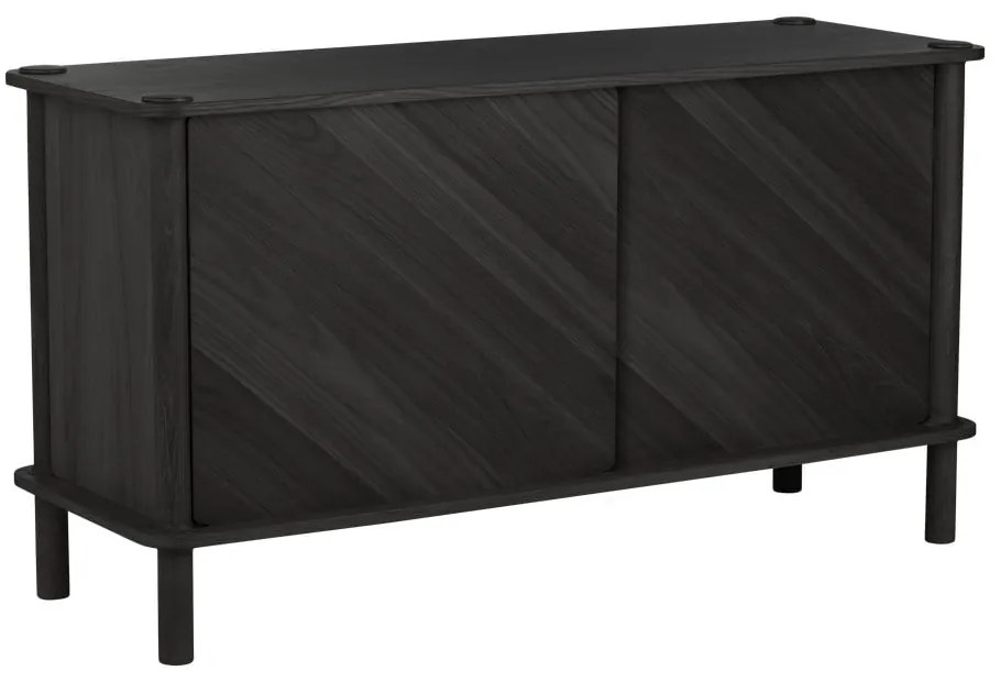 Čierna komoda z dubového dreva s posuvnými dverami 135x73,5x48 cm Italic – UMAGE