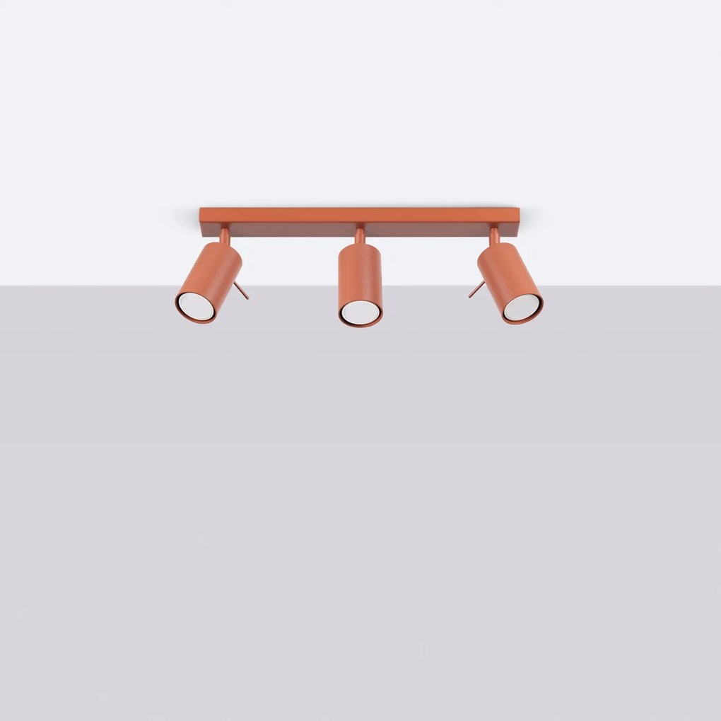 Bodové svietidlo Ring, 3x oranžové kovové tienidlo, (možnosť polohovania)