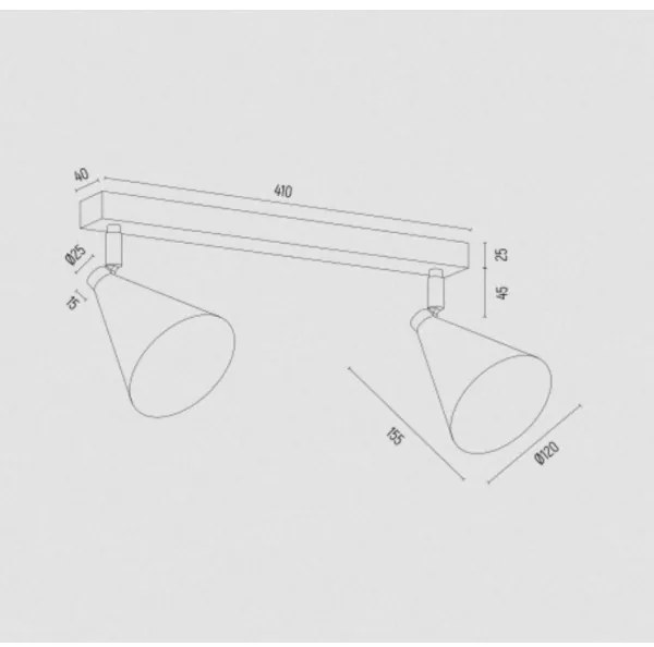 Argon 7147 - Bodové svietidlo LUCINDA 2xE14/7W/230V čierna/zlatá