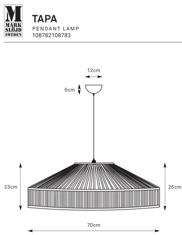 Markslöjd 108783 - Luster na lanku TAPA 1xE27/40W/230V béžová/bambus