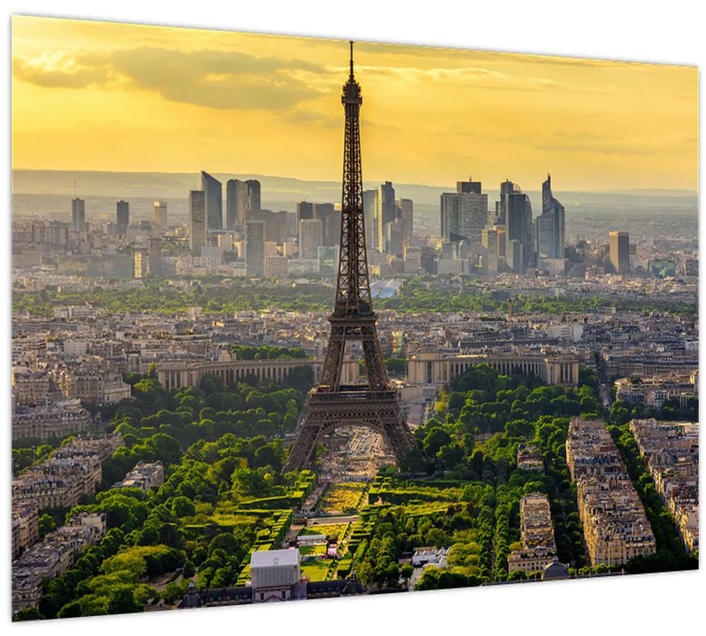 Sklenený obraz - Panoráma Paríža (70x50 cm)
