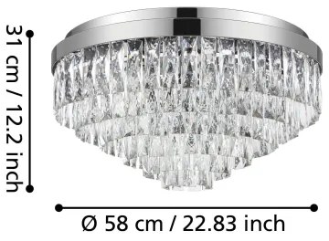 Eglo 39491 - Stropné svietidlo VALPARAISO 11xE14/40W/230V lesklý chróm