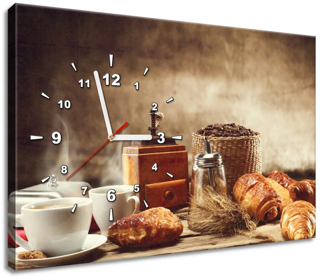 Gario Obraz s hodinami Chutné raňajky Rozmery: 100 x 40 cm