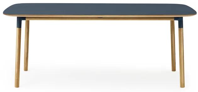 Stôl Form, obdĺžnikový, 95x200 cm – modrý/dub