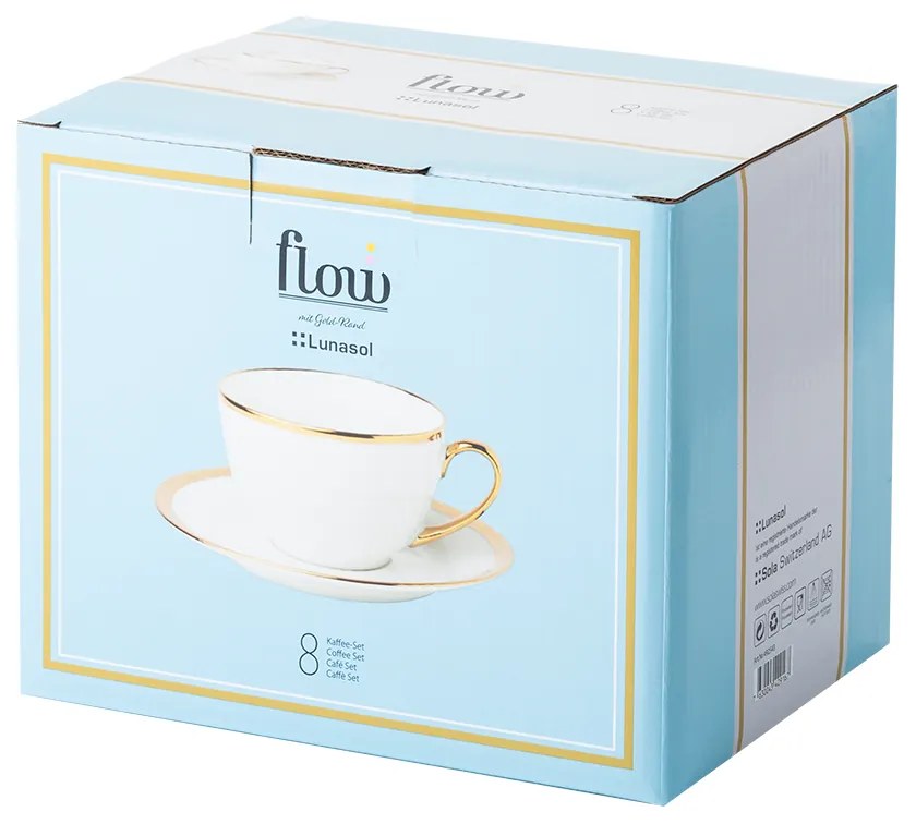 Kávový set so zlatým lemom 8 ks – Flow - 492543