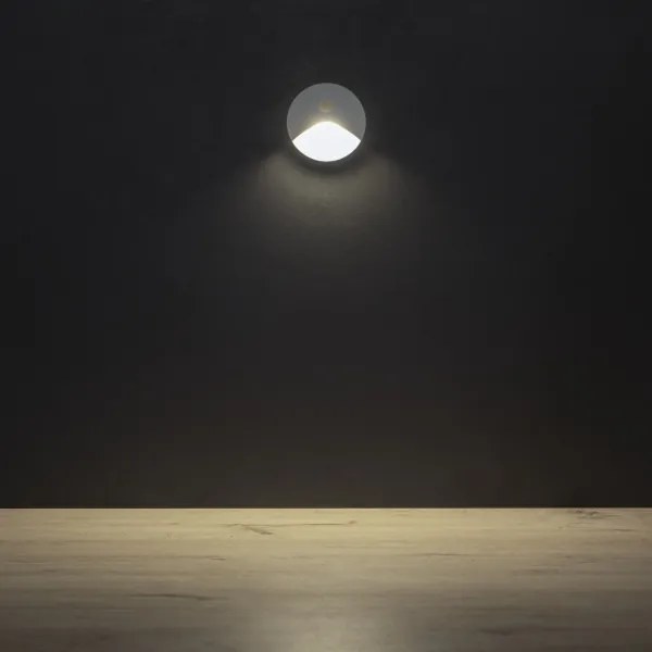 Kanlux 39135 - LED schodové svietidlo so senzorom EXIN 2,5W/230V 4000K IP65 biele guľaté