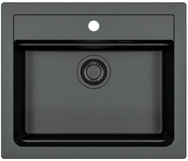 ALVEUS SETA23228 - Kuchynský drez ATROX+drezová batéria MINTAS 34cm granit/čierna