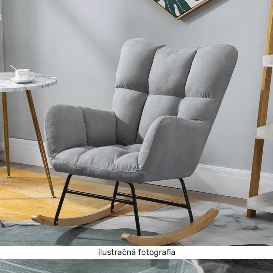 Dizajnové hojdacie kreslo, patchwork/sivá/béžová, KEMARO