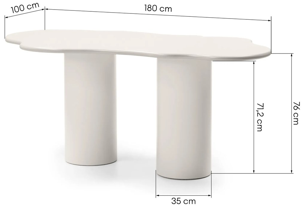 Jedálenský stôl Pinar 180 cm šedo-béžový