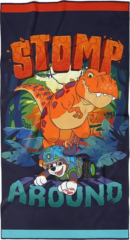 TipTrade Bavlnená froté osuška 70 x 140 cm- Labková Patrola vo svete dinosaurov