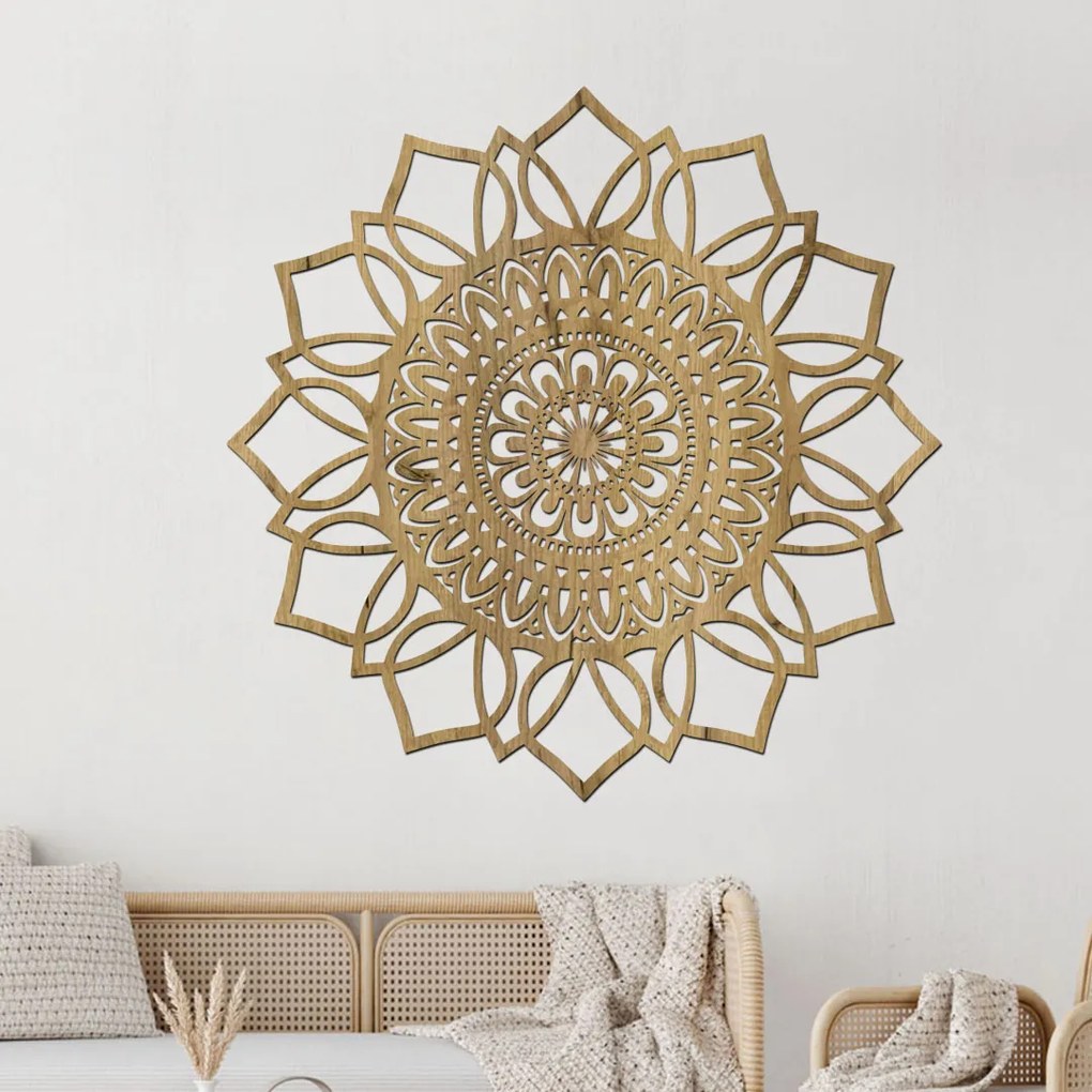drevo zivota Drevená mandala na stenu ŠŤASTIA Farebný vzor: Wenge, Priemer: 80