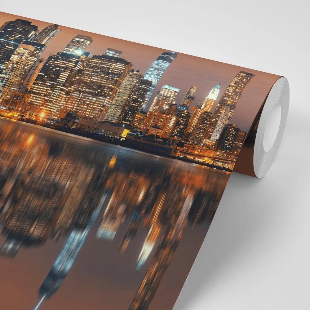 Samolepiaca fototapeta odraz Manhattanu vo vode - 150x100