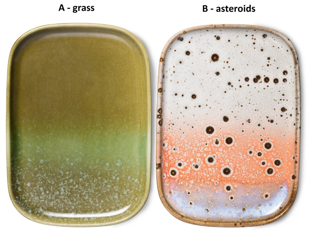 HK living Keramická tácka 70's Ceramics Atlas A - grass