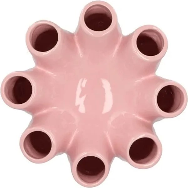 Ružová keramická váza Luna Tube Pink - Ø 24*24 cm