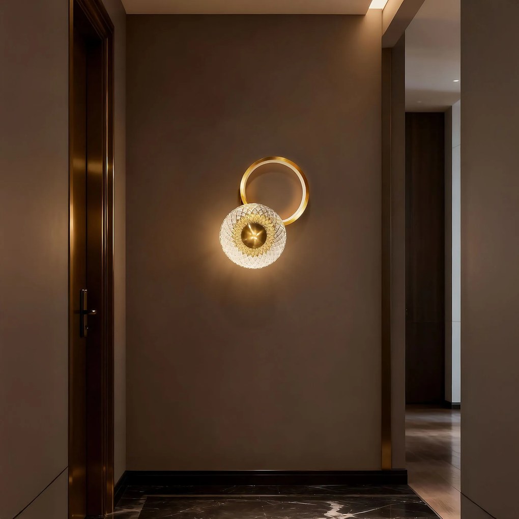 Toolight Toolight, LED nástenné svietidlo 12W, 3000K, 500lm, LHJ071-W, zlatá matná, OSW-50054