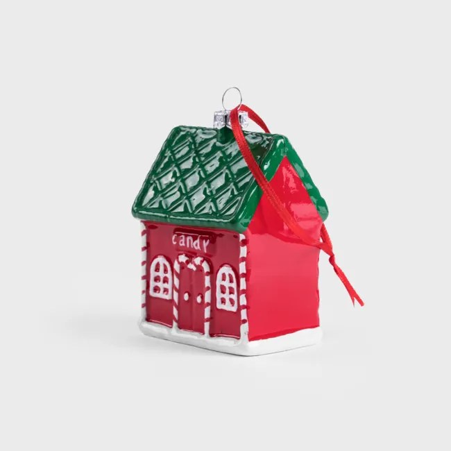 Vianočná ozdoba EVI RED červený domček 710292