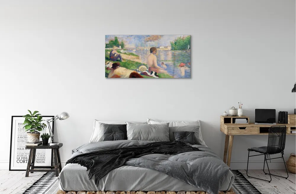 Obraz plexi Art pláž na jazere 100x50 cm