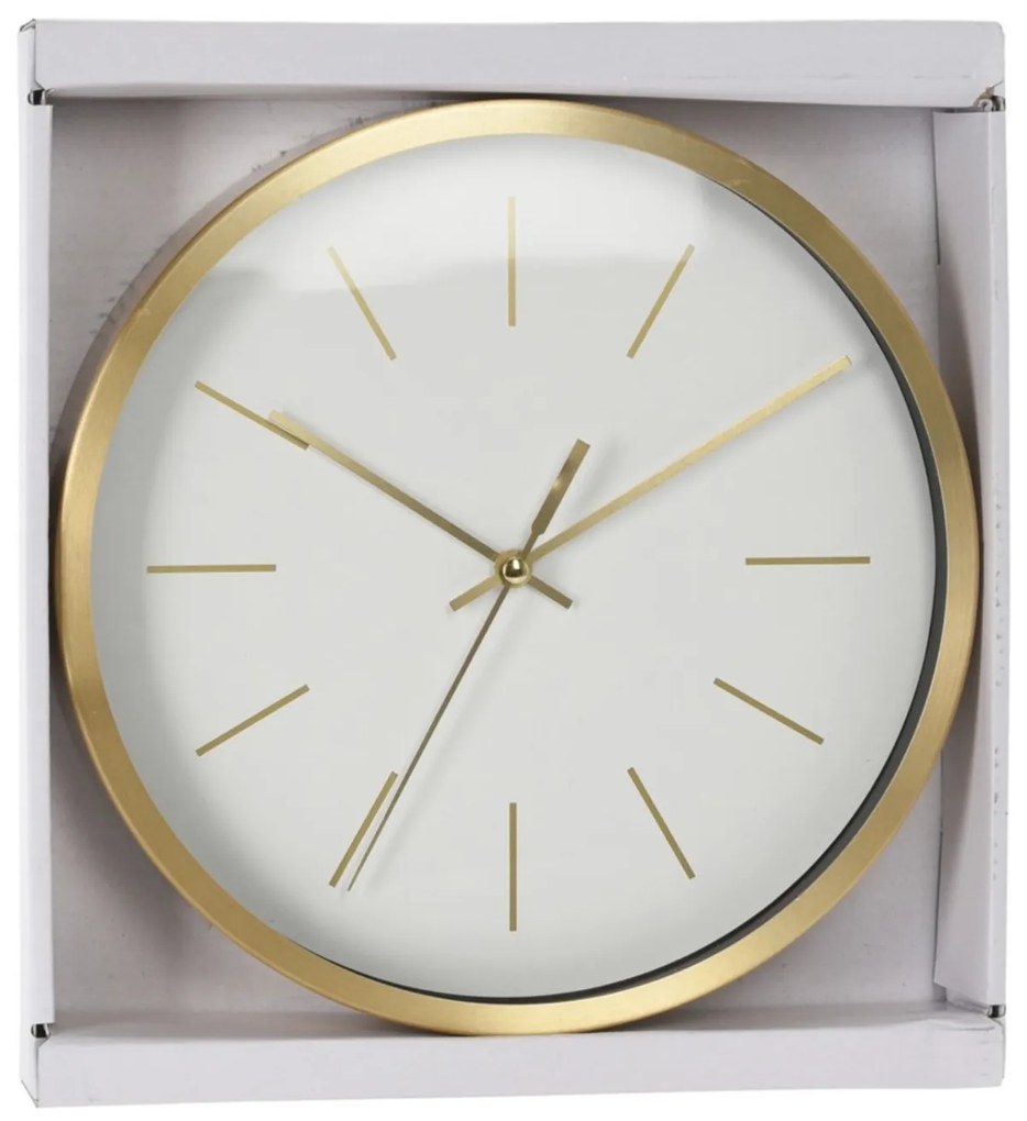 Nástěnné hodiny GOLACK 25 cm bílé/zlaté