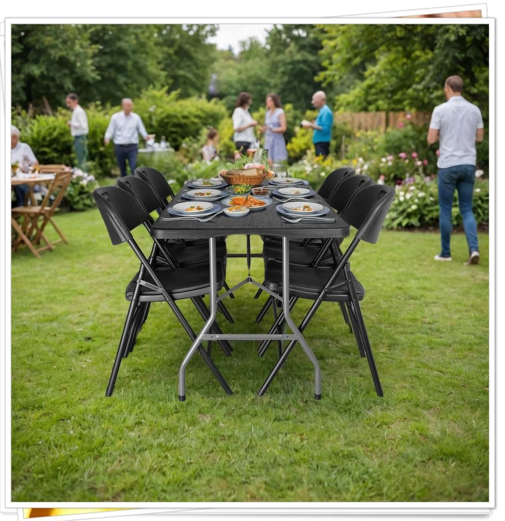 Skládací cateringová židle WOODLAN černá