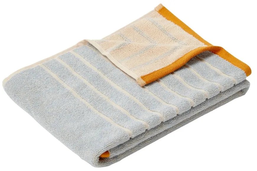 Modro-oranžový bavlnený uterák Hübsch Dora, 50 x 100 cm