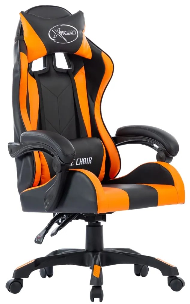 vidaXL Herná stolička, oranžová, umelá koža