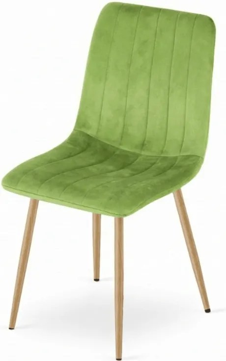 Svetlozelená zamatová stolička LAVA