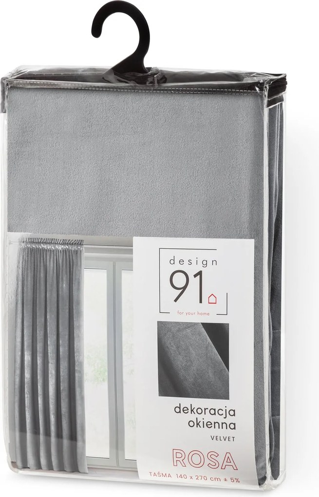 ZATEMŇOVACÍ ZÁVES NA PÁSKE ROSA 135X300 CM STRIEBORNÁ