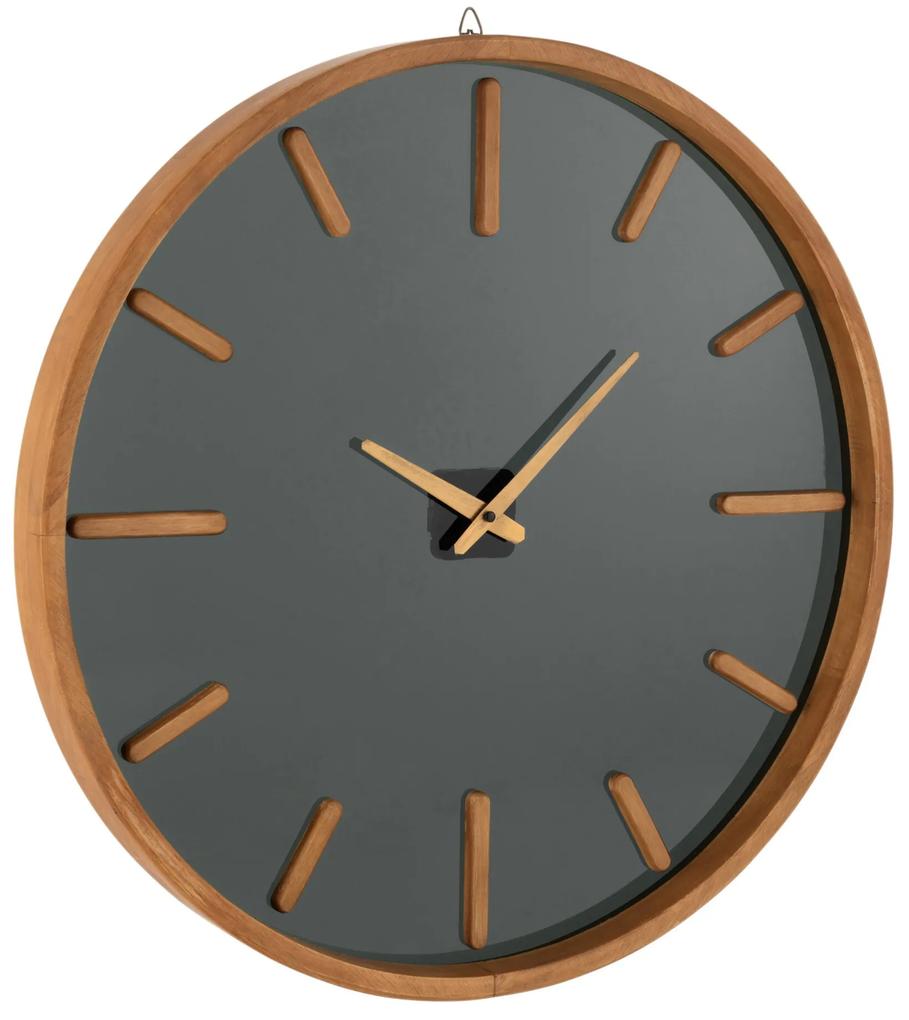 Drevěné čiernohnědé hodiny Herve M - Ø60*5 cm