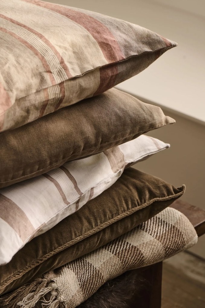 Ib Laursen Bavlnený prehoz Brown Checks 130 x 160 cm