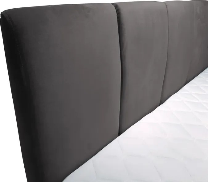 Posteľ boxspring Fresco 180x200 cm, tmavo šedá látka