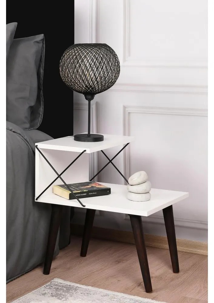 Asir Nočný stolík CROSS 55x50 cm biela 854KLN3308