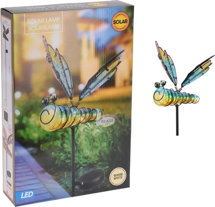 LED zápich Vážka – tyrkysová 105 cm