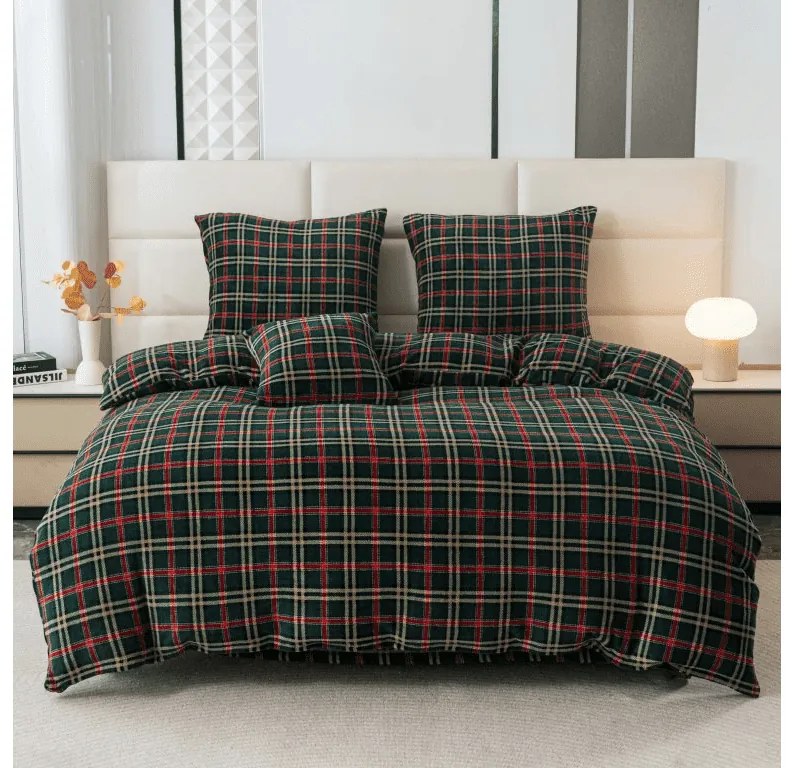 Mikroplyšové obliečky GLENMOORE zelené Rozmer obliečky: 2 ks 70 x 90 cm | 200 x 220 cm